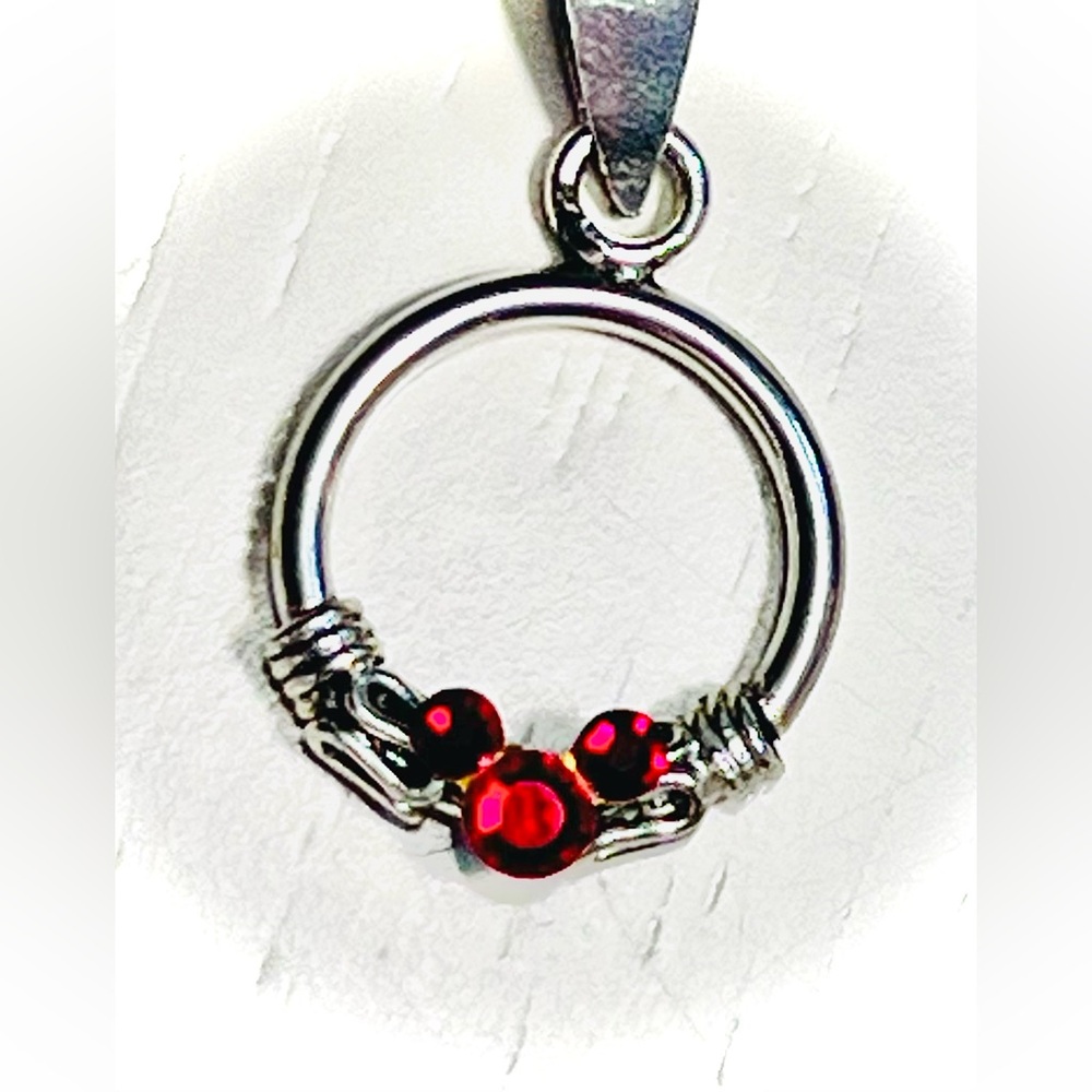 Mickey Mouse 925 Necklace With Ruby Red Austrian … - image 4